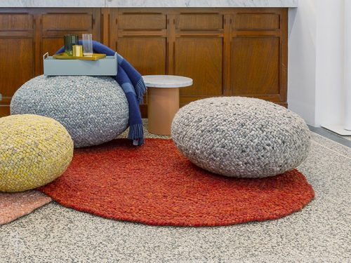 roundabout perletta vloerkleed rond rood zwolle