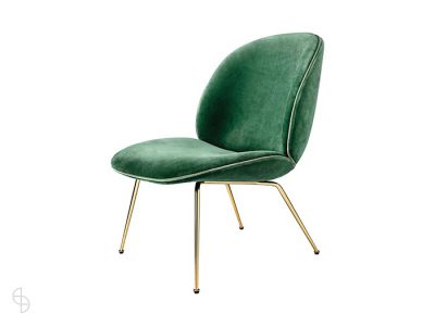 Beetle lounge gubi groene verlours stoel