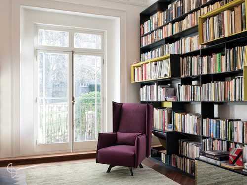 Papadatos Fauteuil Ann paarse moderne oorstoel