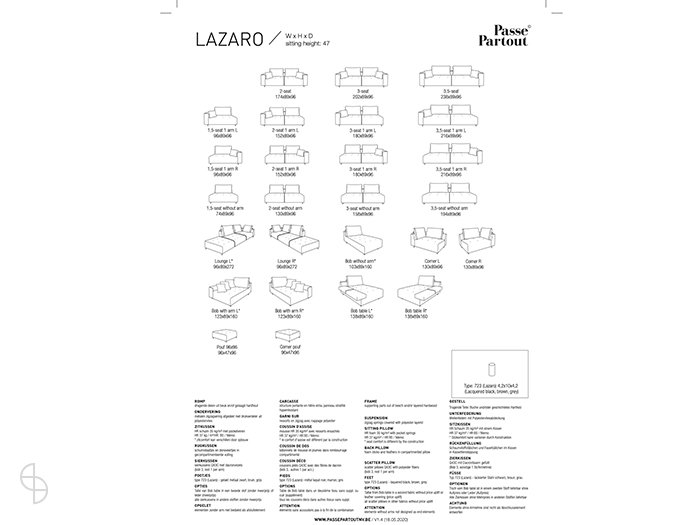 amplitude trimmen Rondsel Hoekbank Lazaro - Spinde Next Passe Partout