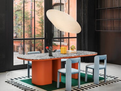 Miniforms eetkamertafel Bonbon Spinde Next Zwolle oranje